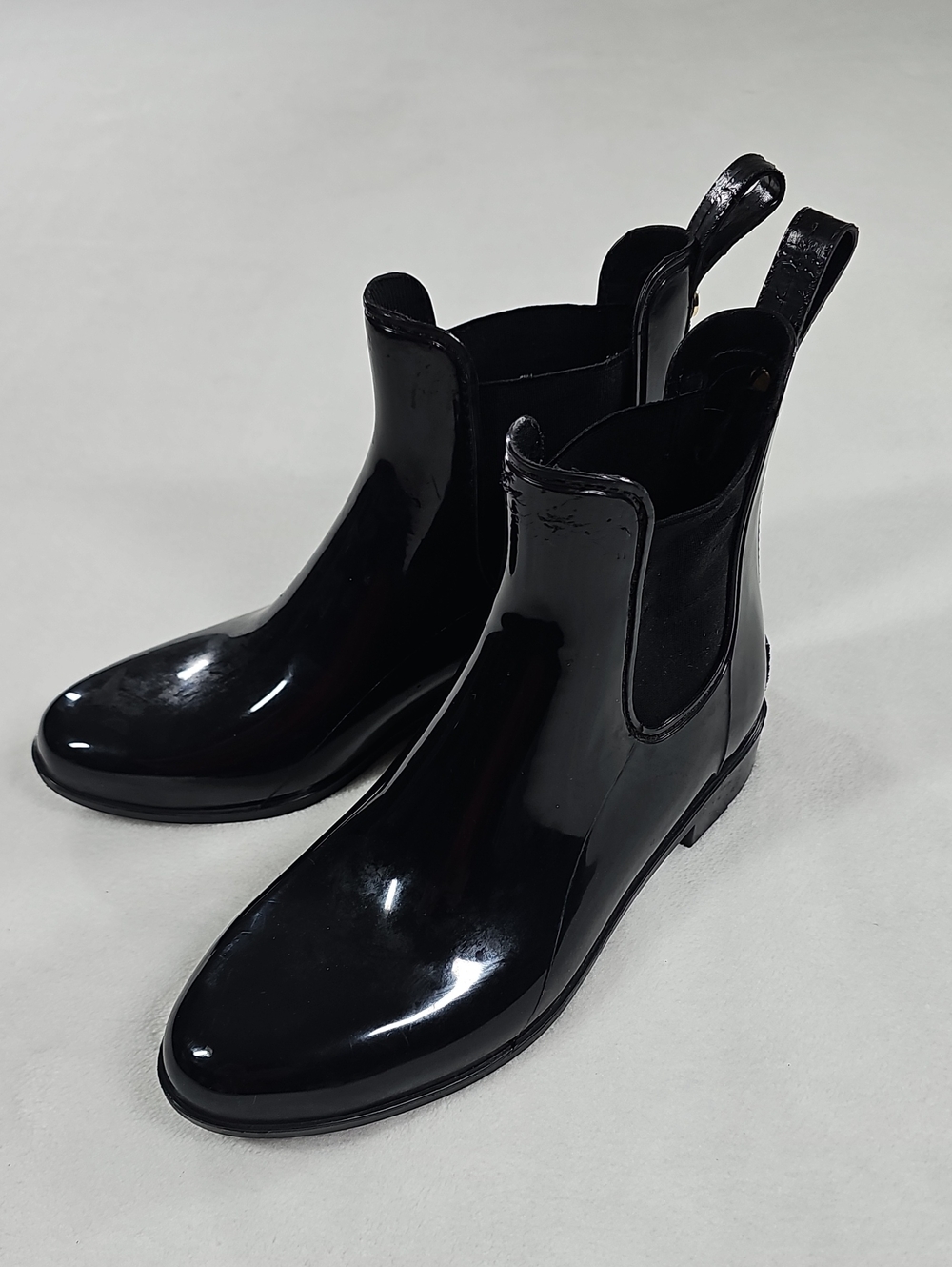 Sam Edelman Tinsley Womens Black Matte‎ Rain Boots Chelsea Ankle Boot Size 9M